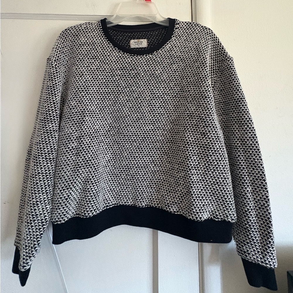 Marine Layer Black and White Knit Sweater